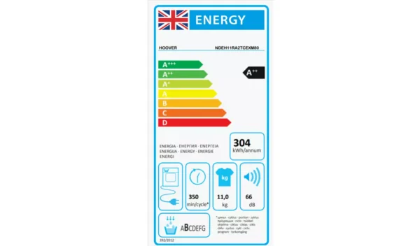 Hoover NDEH11RA2TCEXM80 10KG Heat Pump Tumble Dryer - White - Image 4