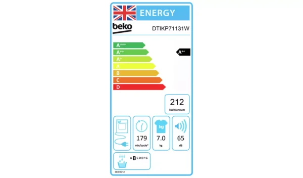 Beko DTIKP71131W 7KG Integrated Heat Pump Tumble Dryer - Image 4