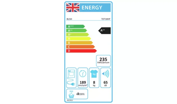 Bush TDT18HP 8KG Heat Pump Tumble Dryer - White2 - Image 4