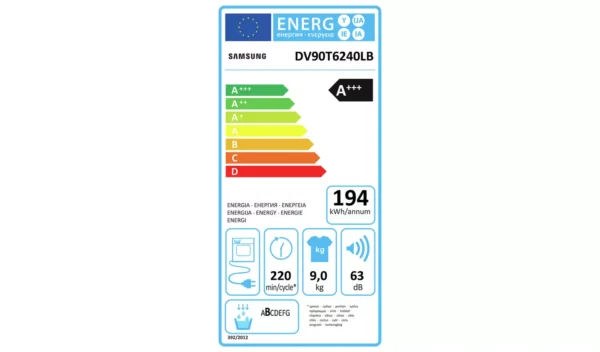 Samsung DV90T6240LB/S1 9KG Heat Pump Tumble Dryer - Black - Image 3