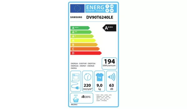 Samsung DV90T6240LE/S1 9KG Heat Pump Tumble Dryer - White - Image 4
