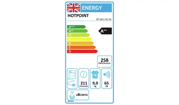 Hotpoint NTM1192UK 9KG Heat Pump Tumble Dryer - White - Image 4