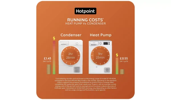 Hotpoint NTM1192UK 9KG Heat Pump Tumble Dryer - White - Image 3