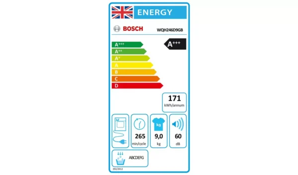 Bosch WQH246D9GB 9kg Heat Pump Tumble Dryer - White - Image 4