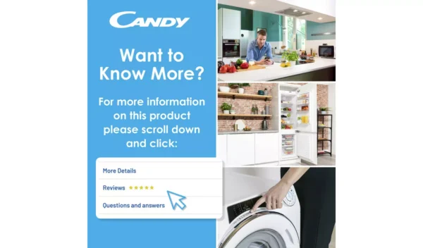 Candy CSEC9LF-80 9KG Condenser Tumble Dryer - White - Image 3