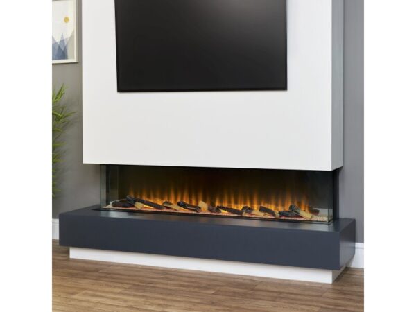 Adam Sahara Electric Inset Media Wall Fire with Remote Control, 61 Inch