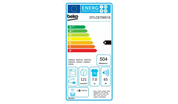 Beko DTLCE70051S 7KG Condenser Tumble Dryer - Silver - Image 4