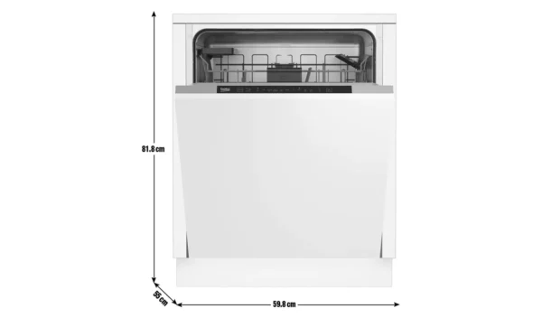 Beko Fully Integrated Standard Dishwasher DIN16430 LF61640 Black - Image 2