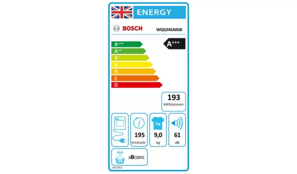 Bosch WQG245A0GB 9KG Heat Pump Tumble Dryer - White - Image 4