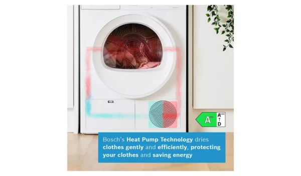 Bosch WTH85225GB 8KG Heat Pump Tumble Dryer - White - Image 3