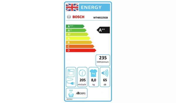 Bosch WTH85225GB 8KG Heat Pump Tumble Dryer - White - Image 4