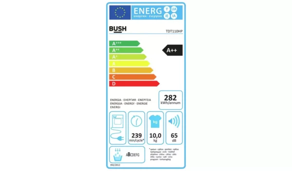 Bush TDT110HP 10KG Heat Pump Tumble Dryer - White - Image 4