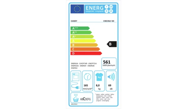Candy CSEC8LF-80 8KG Condenser Tumble Dryer - White - Image 4