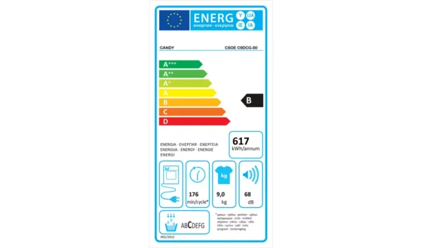 Candy CSOE C9DCG-80 9KG Condenser Tumble Dryer - White - Image 4