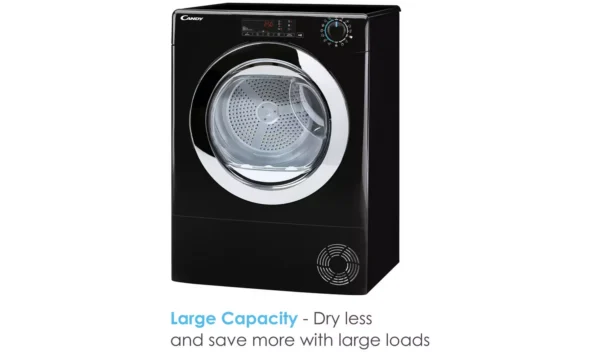 Candy CSOE H9A2DCEB-80 9KG Heat Pump Tumble Dryer - Black - Image 2