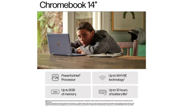 HP 14a-nf0002na 14in Intel N100 4GB 128GB Chromebook - Image 3