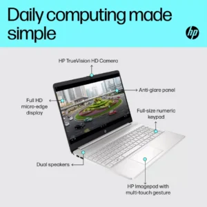 HP 15s-fq5021na 15.6in i5 8GB 256GB Laptop Bundle - Silver