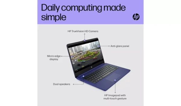 HP Stream 14s-dq0012na 14in Celeron 4GB 128GB Laptop - Blue - Image 3