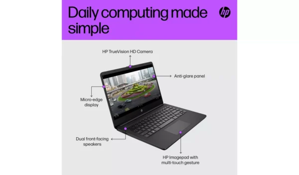 HP Stream 14s-dq0034na 14in Celeron 4GB 128GB Laptop - Black - Image 4