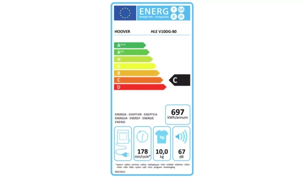 Hoover HLE V10DG-80 10KG Vented Tumble Dryer - White - Image 4