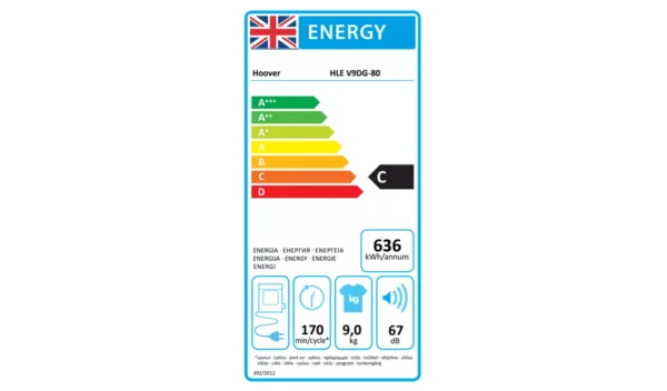 Hoover HLE V9DG 80 9KG Vented Tumble Dryer - White - Image 4