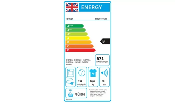 Hoover HRE C10TE-80 10KG Condenser Tumble Dryer - White - Image 4