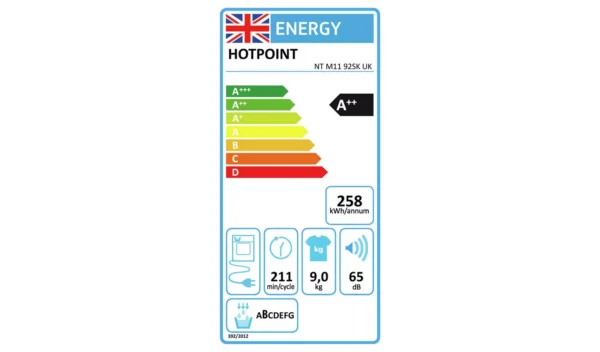 Hotpoint NTM1192SK 9KG Heat Pump Tumble Dryer - White - Image 4