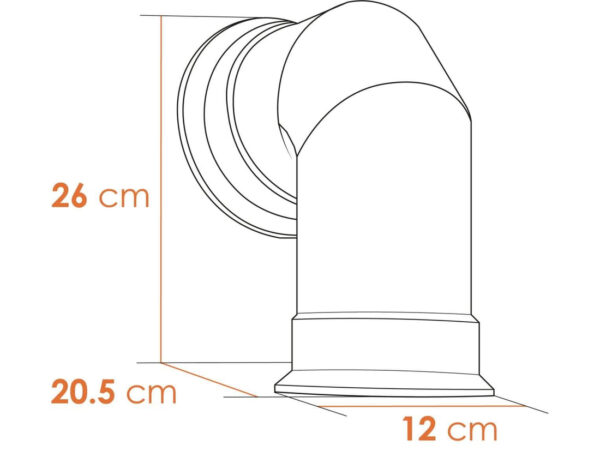 OKO S1 Bio Ethanol Stove in Charcoal Grey with Angled Stove Pipe - Image 4