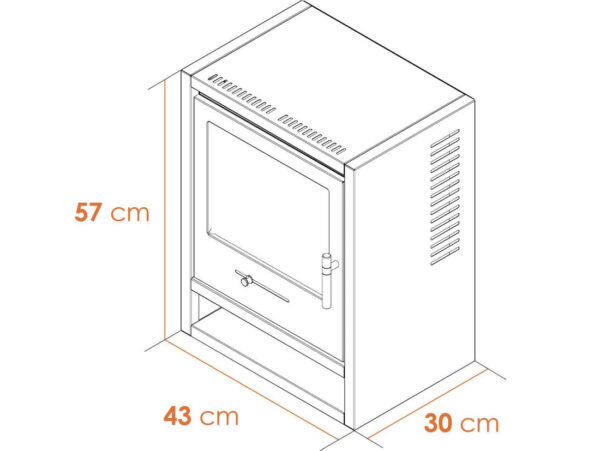 OKO S1 Bio Ethanol Stove in Charcoal Grey with Angled Stove Pipe - Image 5