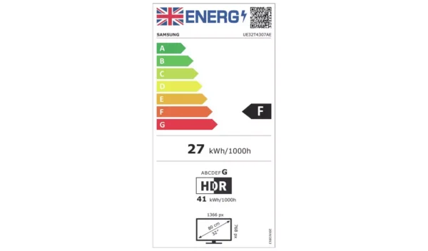 Samsung 32 Inch UE32T4307AEXXU Smart HD Ready HDR LED TV - Image 4