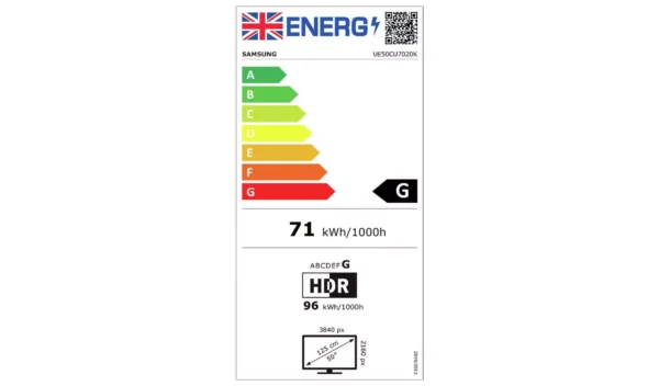 Samsung 50 Inch UE50CU7020K Smart 4K UHD HDR LED TV - Image 4