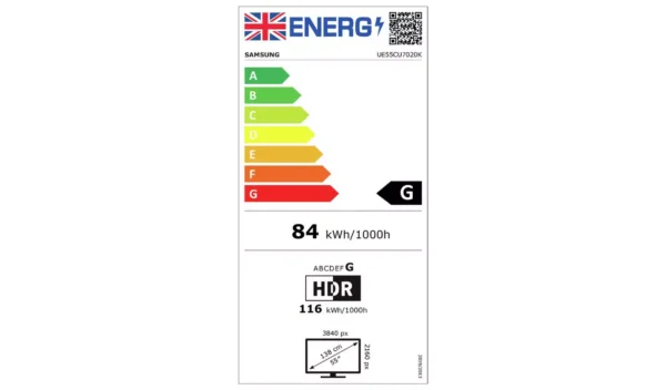 Samsung 55 Inch UE55CU7020K Smart 4K UHD HDR LED TV - Image 4