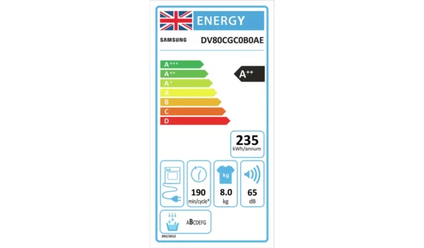 Samsung DV80CGC0B0AEEU 8KG Heat Pump Tumble Dryer - White - Image 4