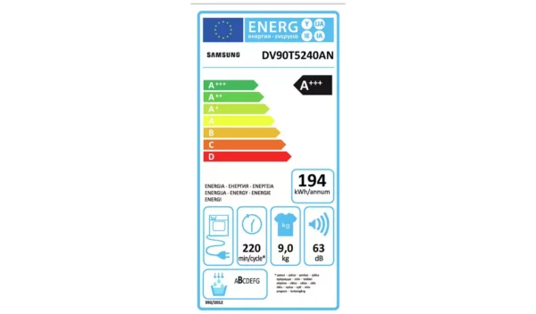 Samsung DV90T5240AN/S1 9KG Heat Pump Tumble Dryer - Graphite - Image 4