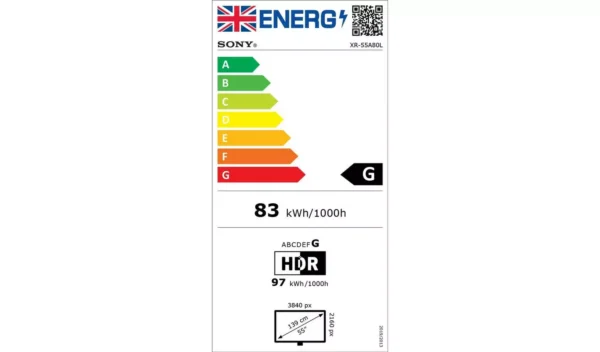 Sony 55 Inch XR55A80LU Smart 4K UHD HDR OLED Freeview TV - Image 4