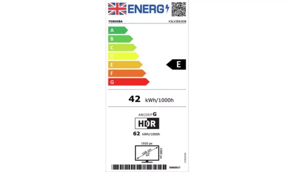 Toshiba 43 Inch 43LV2E63DB Smart FHD HDR10 Freeview TV - Image 4