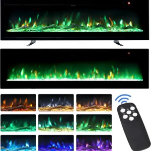 Wall Mounted Freestanding Electric Fireplace - White / 127cm