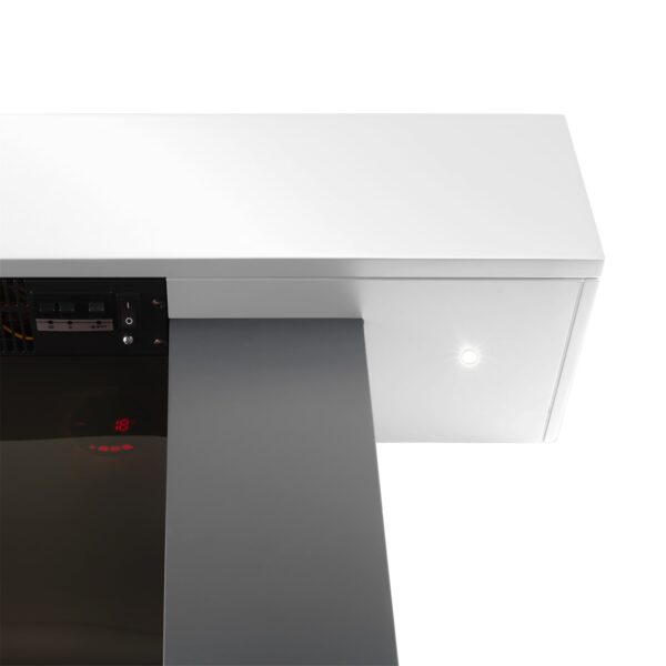 White Wall Mounted Electric Fireplace Suite with LED Lights - Amberglo - Image 2