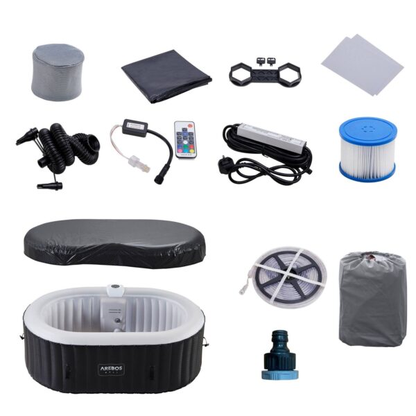AREBOS Inflatable Hot Tub For 2 Persons - Image 4