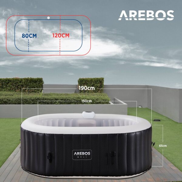 AREBOS Inflatable Hot Tub For 2 Persons - Image 9