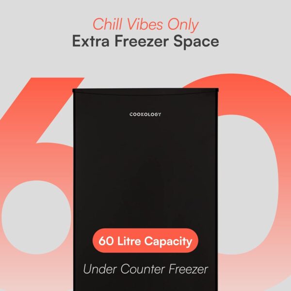 Cookology 60L Freestanding Undercounter Freezer UCFZ60BK - Image 4
