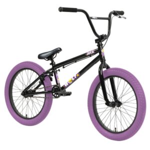 Jet BMX Wolf BMX Bike Gloss Black with Purple Tyre