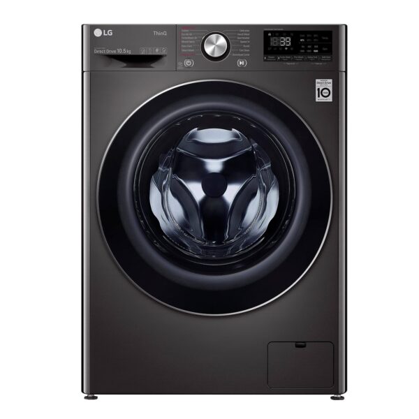LG F6V1010BTSE 10.5kg Washing Machine - Black Steel